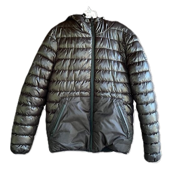 Kenneth Cole New York Black Quilted Fleece-Lined Hooded Puffer Jacket, Size S - Picture 13 of 13